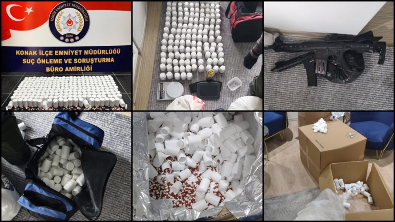 İzmir'de 450 bin uyuşturucu hap, 1 kilo 660 gram kokain ele geçirildi