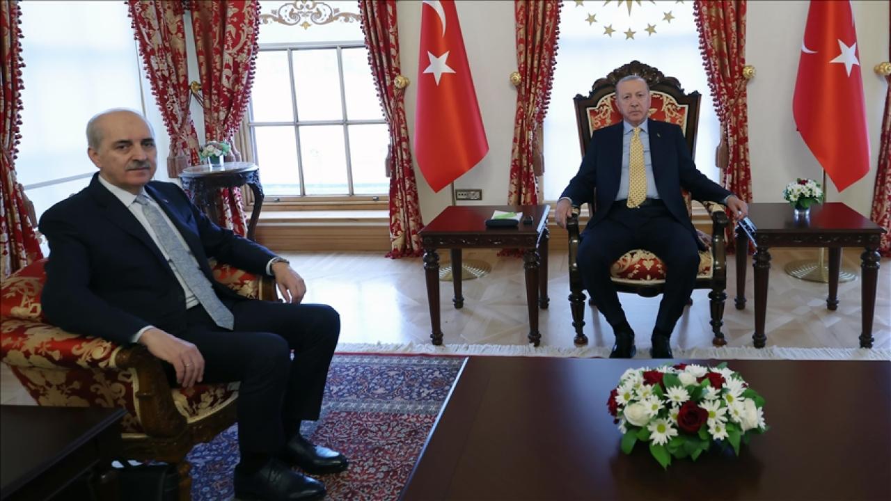 Cumhurbaşkanı Erdoğan, TBMM Başkanı Numan Kurtulmuş'u kabul etti