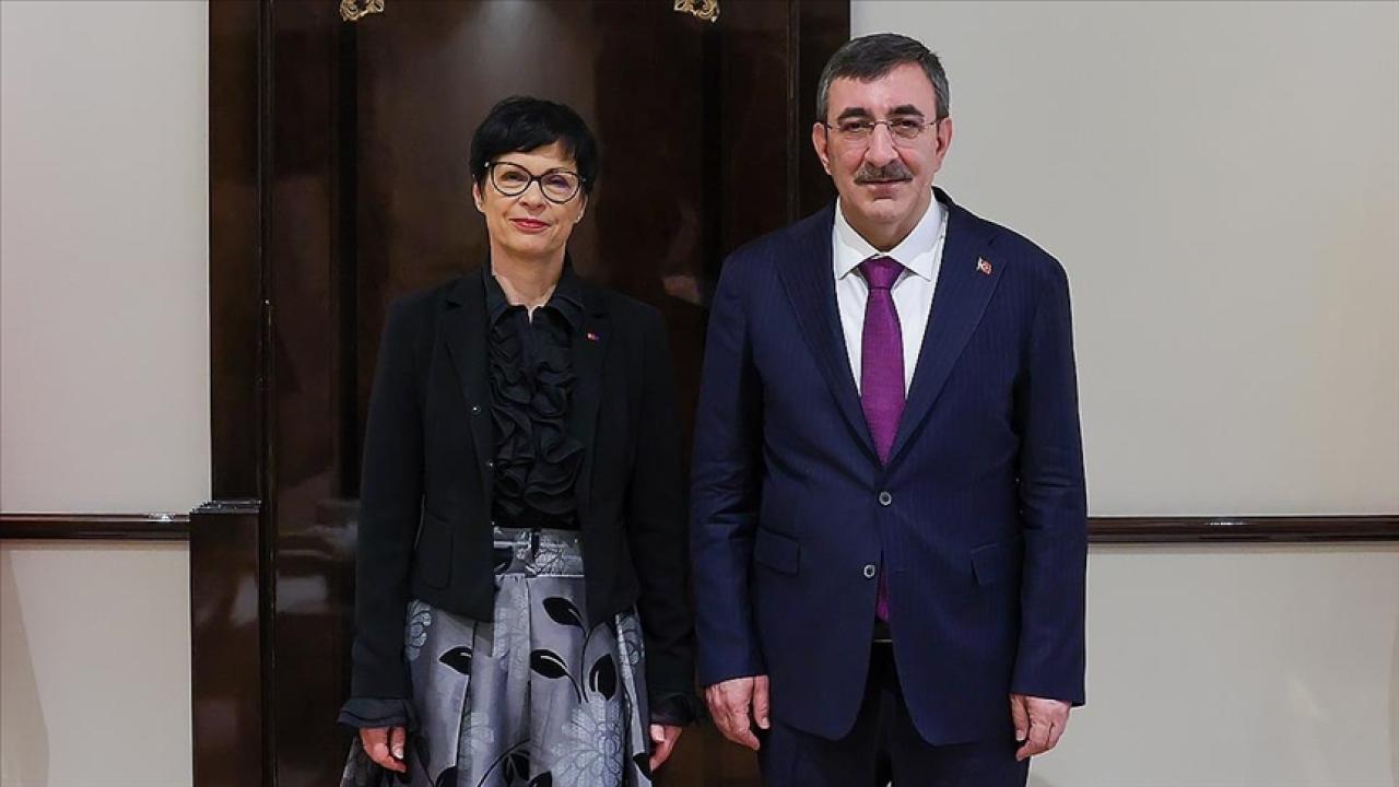 Cumhurbaşkanı Yardımcısı Yılmaz, AB Komisyonunun Genişlemeden Sorumlu Üyesi Kos'u kabul etti