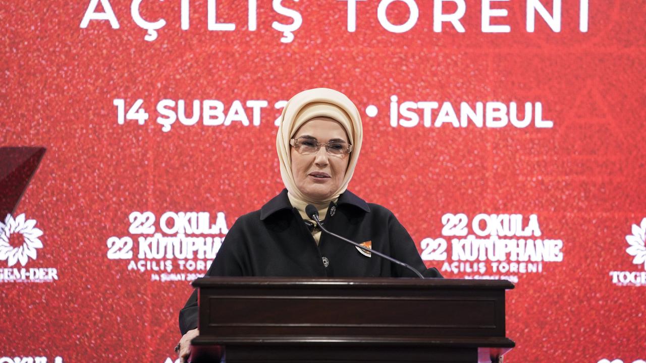 Emine Erdoğan: Okul kütüphaneleri fırsat eşitliği ve sosyal adaleti sağlama yönüyle hayatidir