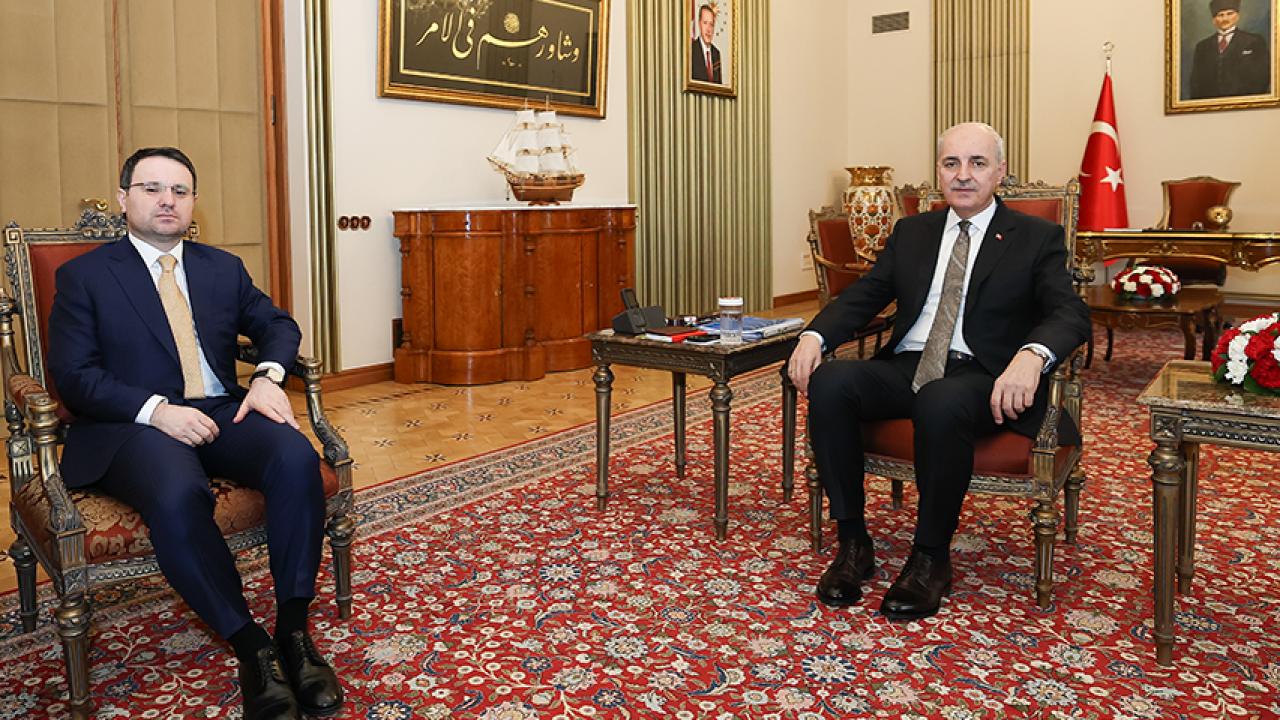 TBMM Başkanı Kurtulmuş, Adalet Bakanı Akın Gürlek'i kabul etti