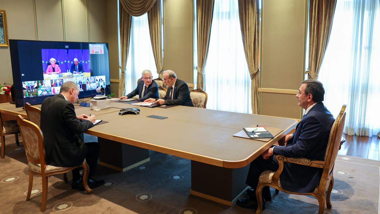 Cumhurbaşkanı Yardımcısı Yılmaz, İran'daki gelişmelerin ele alındığı çevrim içi liderler toplantısına katıldı