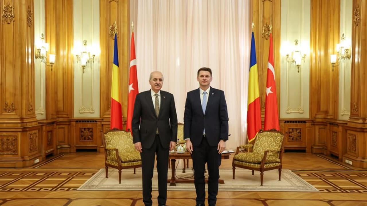 TBMM Başkanı Kurtulmuş, Bükreş'te Romanya Senato Başkanı Abrudean ile görüştü