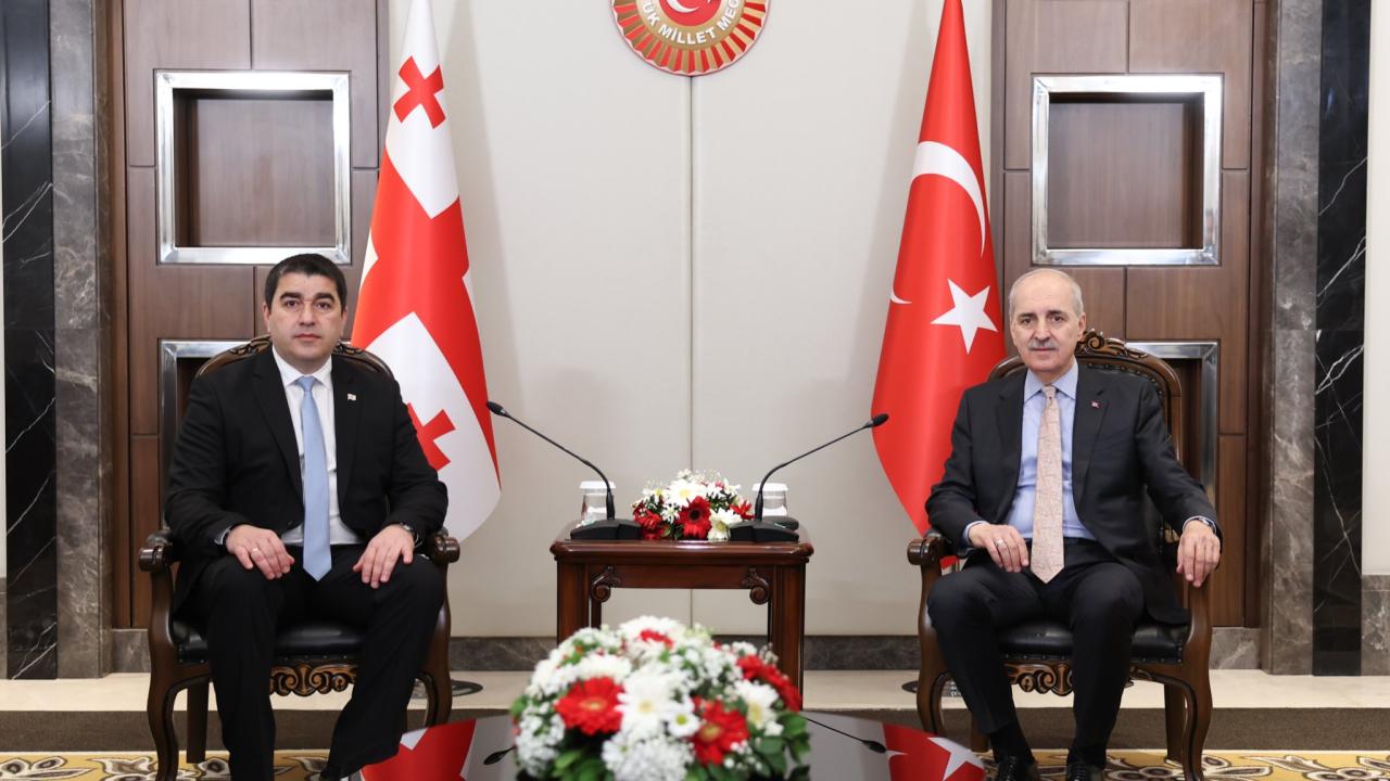 TBMM Başkanı Kurtulmuş, Gürcistan Meclis Başkanı Papuaşvili ile görüştü