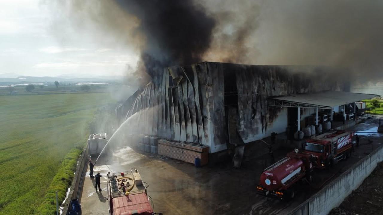 Antalya'da patates cipsi üretim tesisinde çıkan yangın söndürüldü