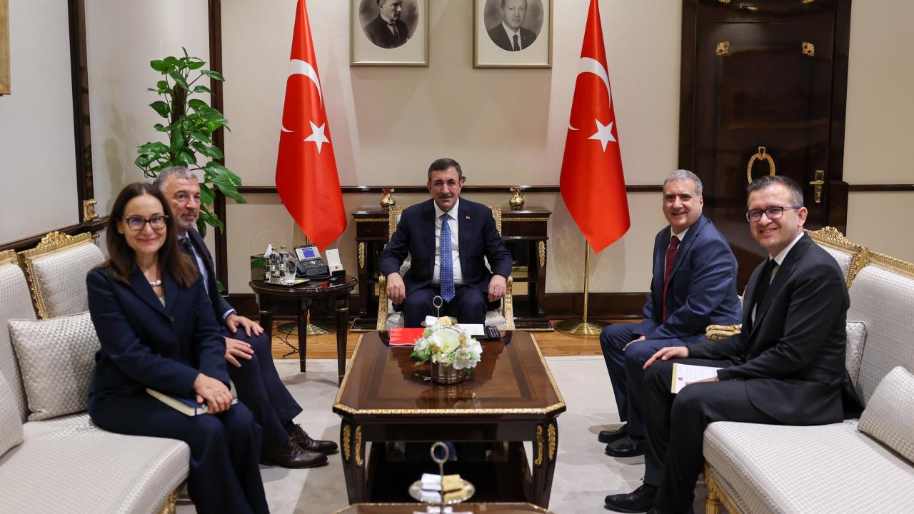 Cumhurbaşkanı Yardımcısı Yılmaz, Dünya Bankası Türkiye Ülke Direktörü Carret'i kabul etti