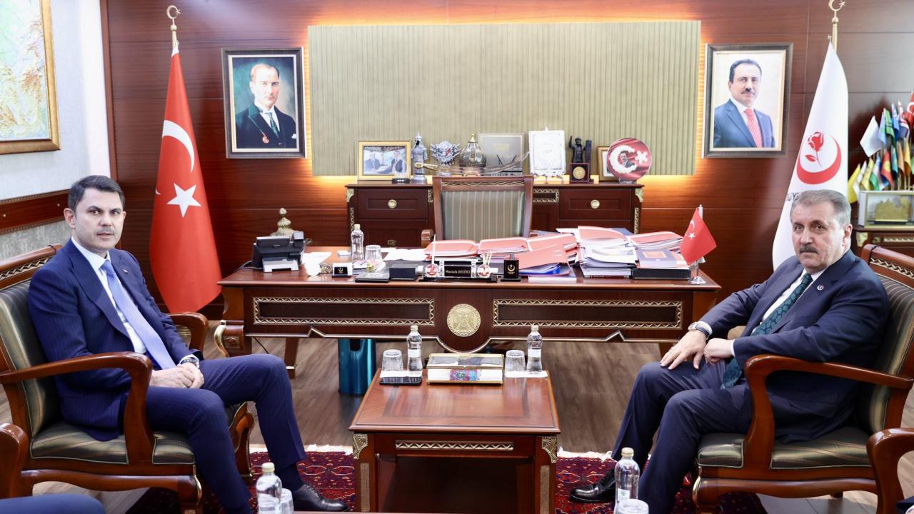 Bakan Kurum'dan BBP Genel Başkanı Mustafa Destici'ye taziye ziyareti