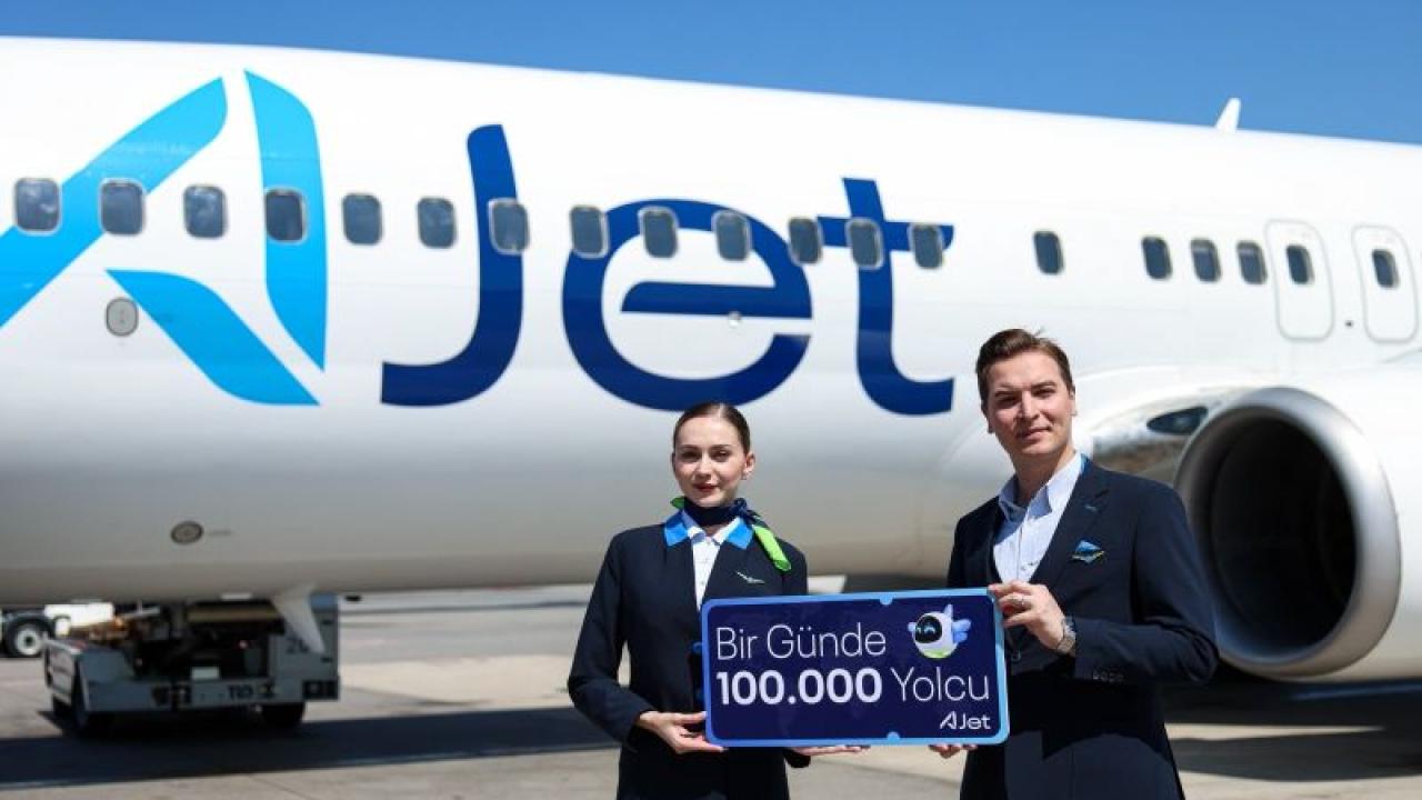 AJet, dün 101 bin 545 kişiyi taşıyarak günlük yolcu rekoru kırdı