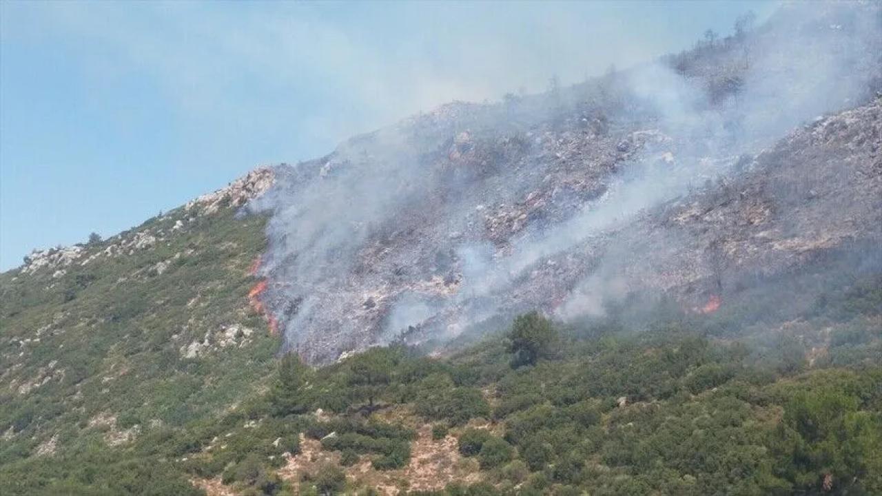 Kaş'ta başlayan orman yangınının enerjisi düşürüldü