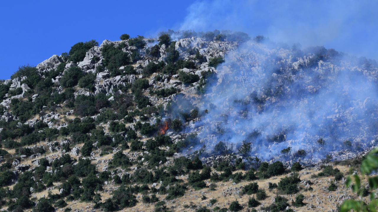 İsrail ordusu Lübnan'ın güneyindeki Keferşuba beldesindeki ormanlık alanda yangın çıkardı