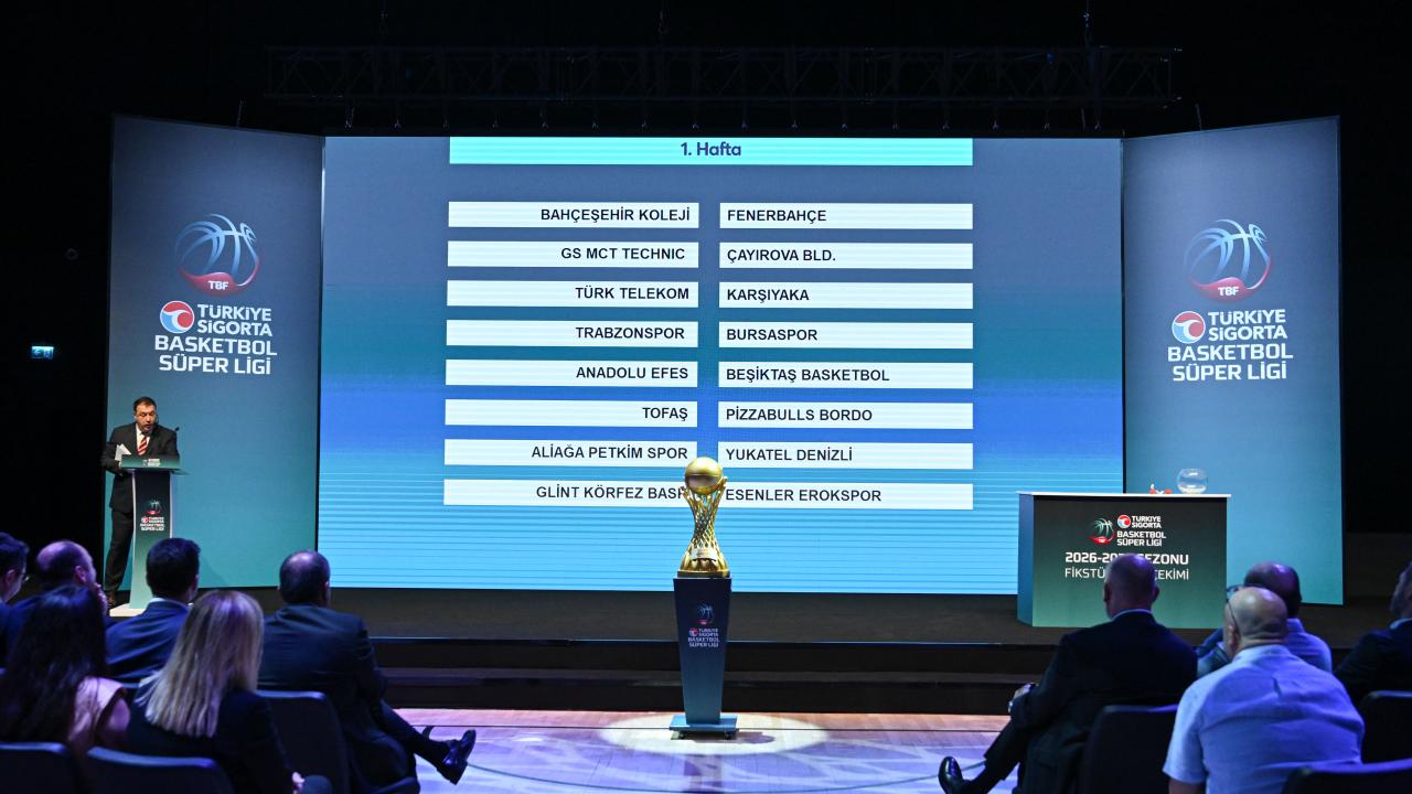 Türkiye Sigorta Basketbol Süper Ligi'nin 2026-2027 sezonu fikstür çekimi yapıldı