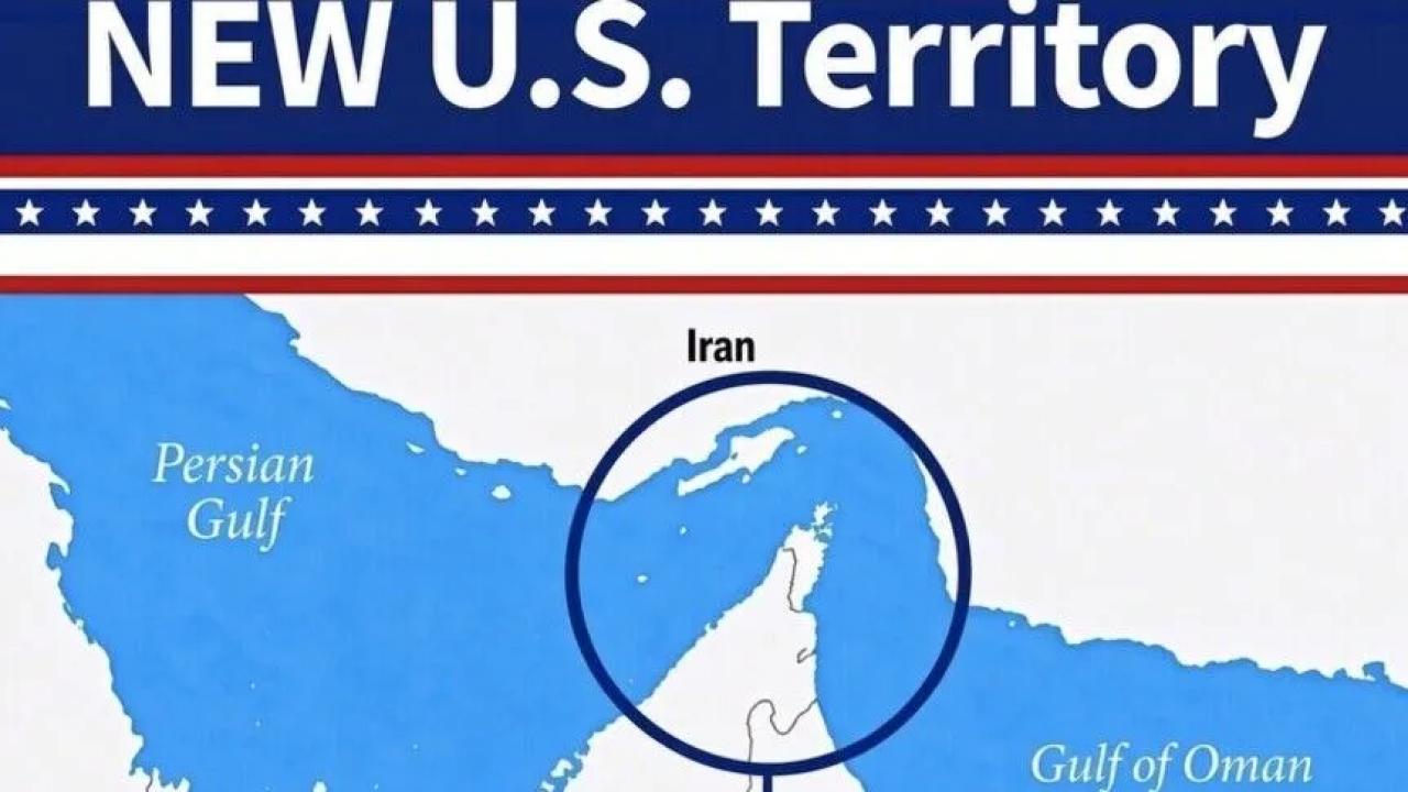 Trump, Hürmüz Boğazı'nı "ABD toprağı" olarak gösteren bir görsel paylaştı