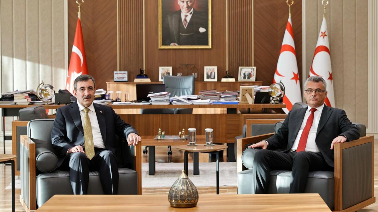 Cumhurbaşkanı Yardımcısı Yılmaz, KKTC Cumhurbaşkanı Erhürman ile bir araya geldi