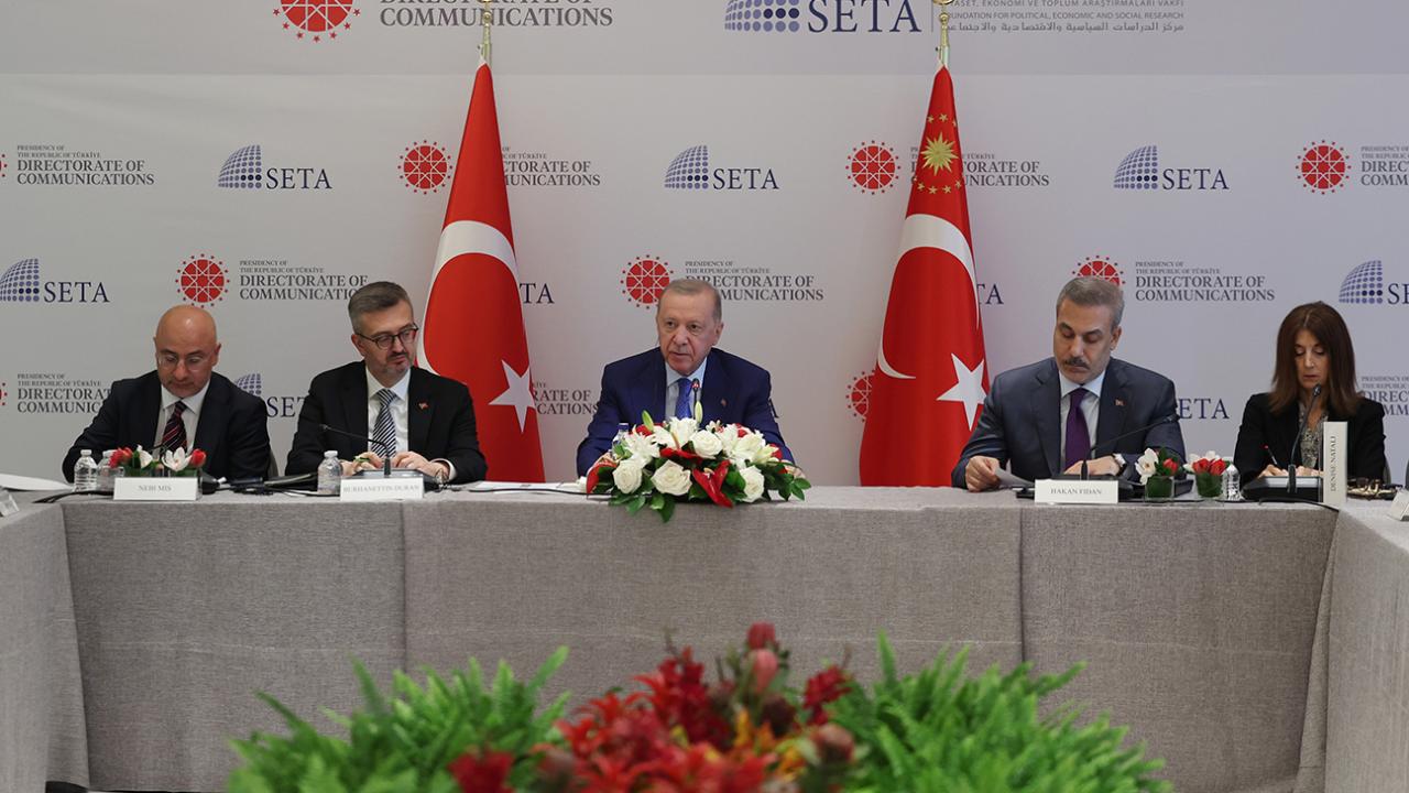 Cumhurbaşkanı Erdoğan, New York’ta düşünce kuruluşu temsilcileriyle bir araya geldi