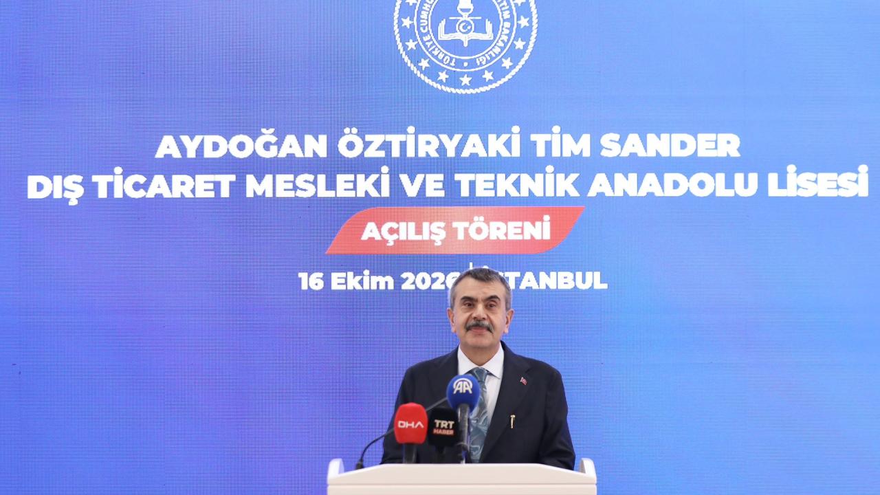 Bakan Tekin, Aydoğan Öztiryaki TİM SANDER Dış Ticaret Mesleki ve Teknik Anadolu Lisesinin açılış törenine katıldı