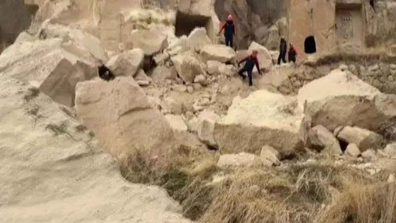 Göreme'deki peribacası çökmesinde arama kurtarma çalışmaları tamamlandı